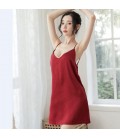 New Deep V-Neck Silky Chemise - Sensual Alluring Lingerie