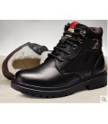 Men's leather Martin boots in winter with velvet and warm climbing shoes